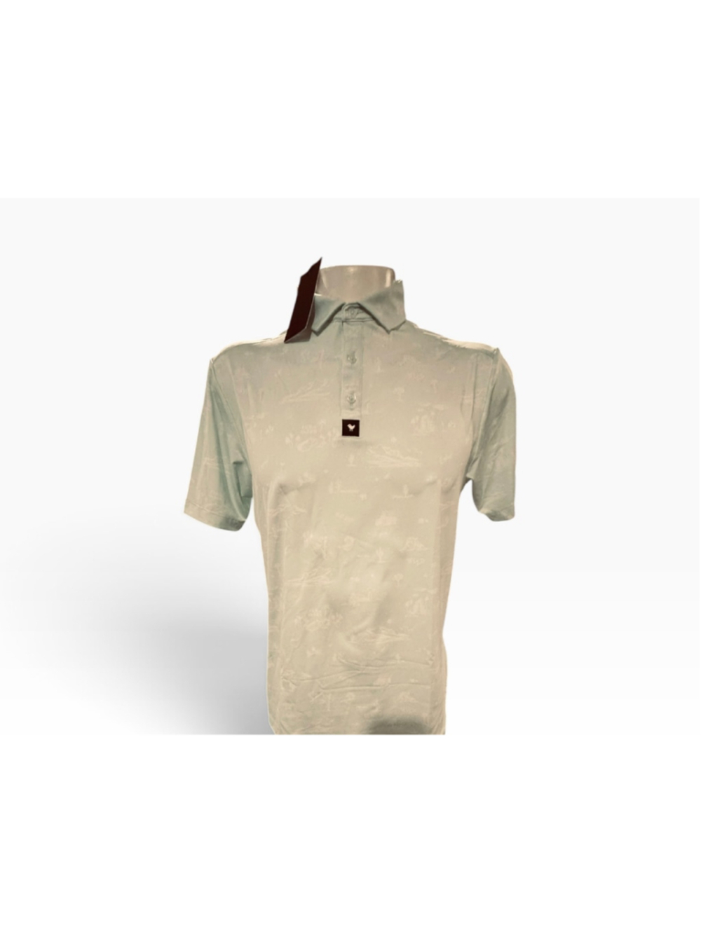 Men's Bad Birdie Mint Green Patterned Polo Shirt Size M f43
